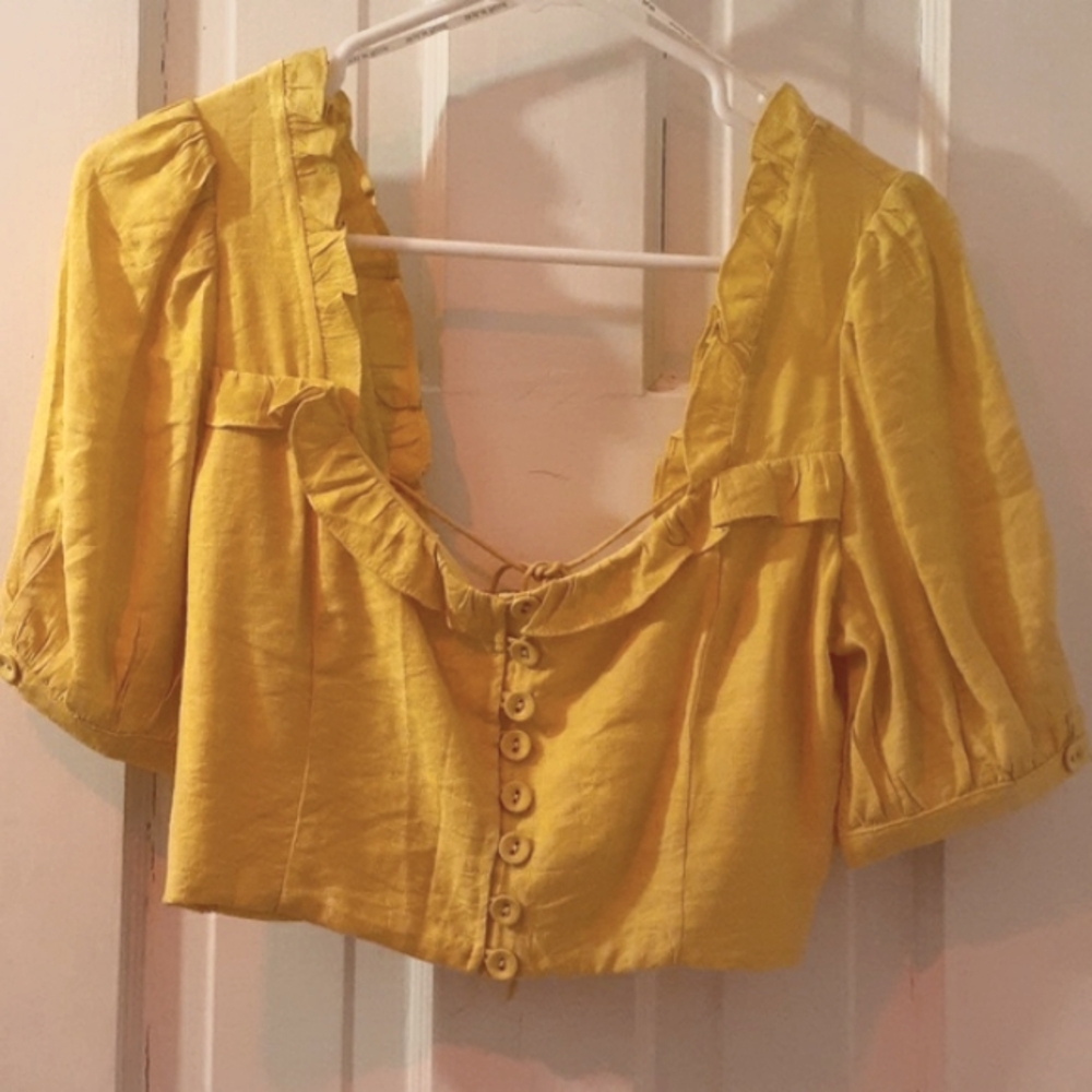 Skylar Rose Crop Top Yellow Size Medium